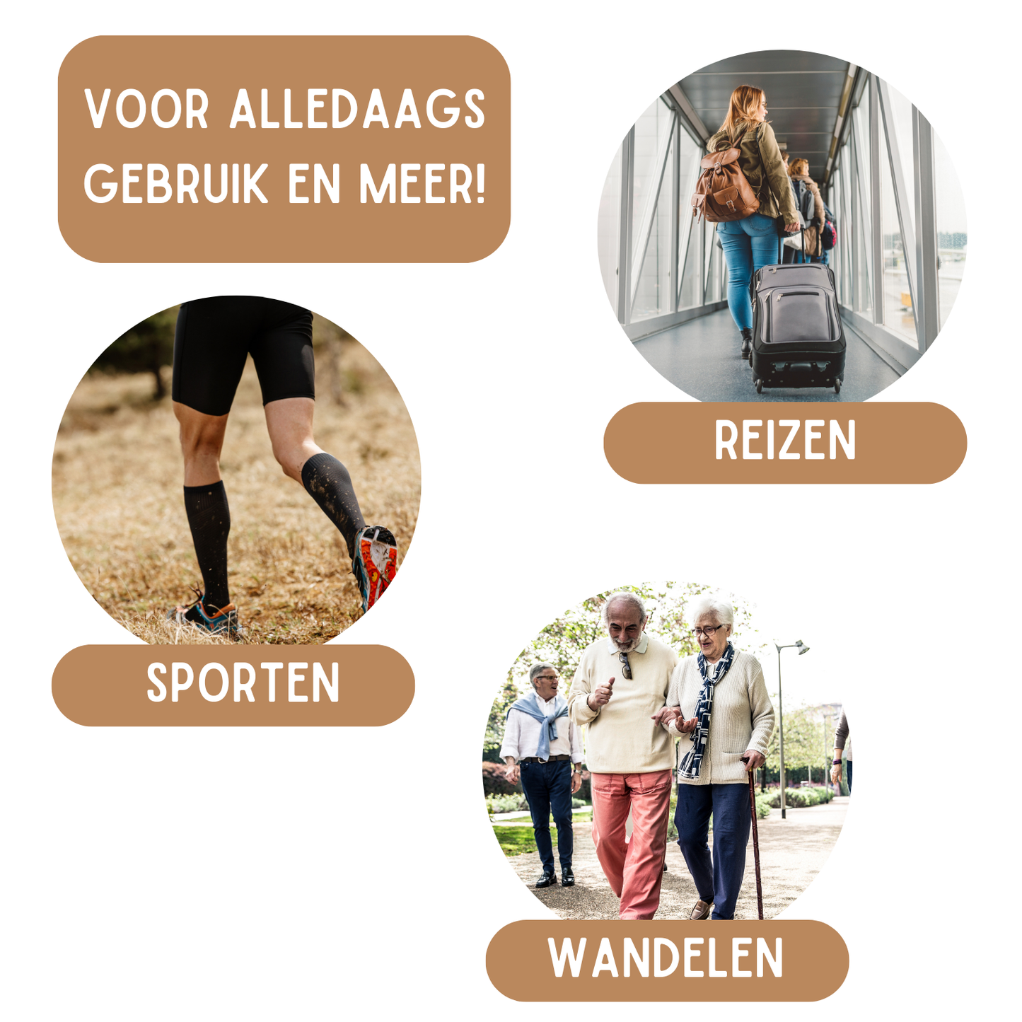 Compressiekousen - Premium Steunkousen – 1 Paar Zwart Grijs